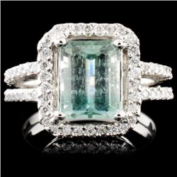 14K Gold 2.94ct Tourmaline & 0.58ctw Diamond Ring