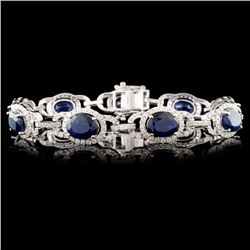 14K Gold 12.65ctw Sapphire & 2.65ctw Diamond Brace