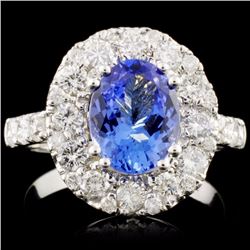 14K Gold 1.83ct Tanzanite & 1.49ctw Diamond Ring