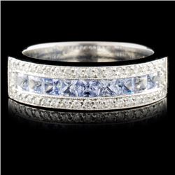 18K Gold 1.20ctw Tanzanite & 0.50ctw Diamond Ring