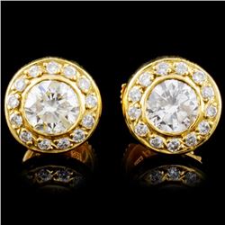 18K Gold 1.17ctw Diamond Earrings