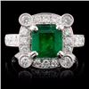 18K White Gold 1.63ct Emerald & 1.04ct Diamond Rin