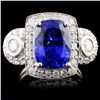 Image 1 : 14K White Gold 7.20ct Tanzanite & 1.49ctw Diamond