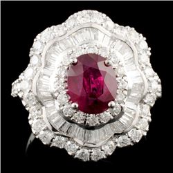 18K Gold 1.62ct Ruby & 1.24ctw Diamond Ring