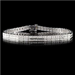 14K White Gold 4.57ctw Diamond Bracelet