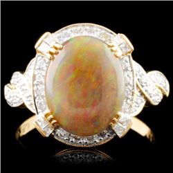 18K Gold 1.61ct Opal & 0.48ctw Diamond Ring