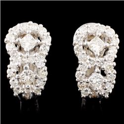 18K Gold 1.58ctw Diamond Earrings