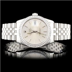 Rolex SS DateJust 1.00ct Diamond Wristwatch