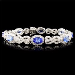 14K Gold 5.52ctw Tanzanite & 4.38ctw Diamond Brace