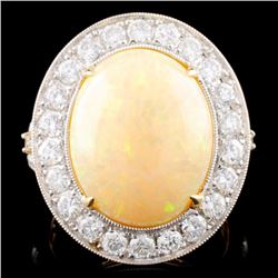 14K Gold 5.51ct Opal & 1.26ctw Diamond Ring