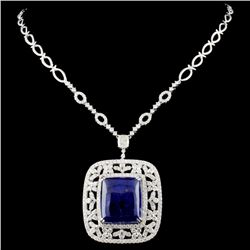 14K Gold 56.89ct Tanzanite & 6.29ctw Diamond Neckl