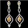 Image 1 : 18K Gold 2.54ctw Fancy Color Diamond Earrings