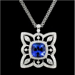 18K Gold 5.10ct Tanzanite & 1.65ct Diamond Necklac