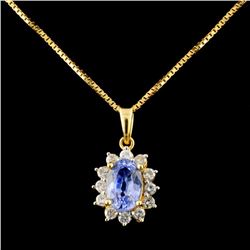 18K Gold 1.21ct Tanzanite & 0.21ctw Diamond Pendan