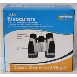 NEW 4X30 BINOCULARS W/ CARRYING POUCH & LANYARD