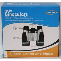 NEW 4X30 BINOCULARS W/ CARRYING POUCH & LANYARD