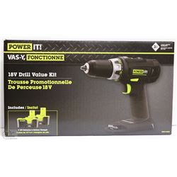 NEW POWER IT 18V DRILL VALUE KIT