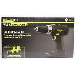 NEW POWER IT 18V DRILL VALUE KIT