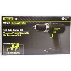 NEW POWER IT 18V DRILL VALUE KIT