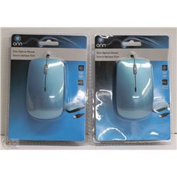 CASE OF 2 SLIM OPTICAL MICE FOR COMPUTER
