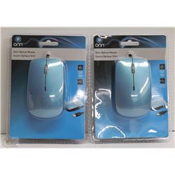CASE OF 2 SLIM OPTICAL MICE FOR COMPUTER