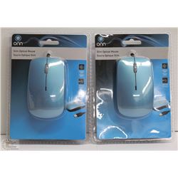 CASE OF 2 SLIM OPTICAL MICE FOR COMPUTER