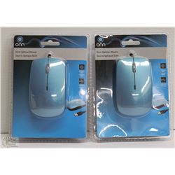 CASE OF 2 SLIM OPTICAL MICE FOR COMPUTER