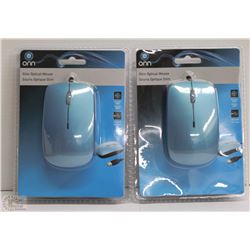 CASE OF 2 SLIM OPTICAL MICE FOR COMPUTER