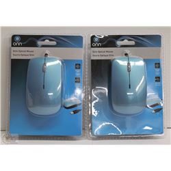 CASE OF 2 SLIM OPTICAL MICE FOR COMPUTER