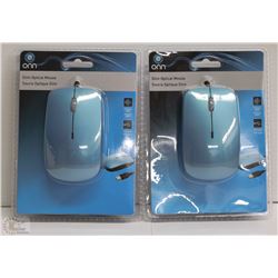 CASE OF 2 SLIM OPTICAL MICE FOR COMPUTER