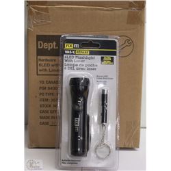 CASE OF SIX 6 LED WITH LASER FLASHLIGHTS