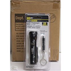 CASE OF SIX 6 LED WITH LASER FLASHLIGHTS