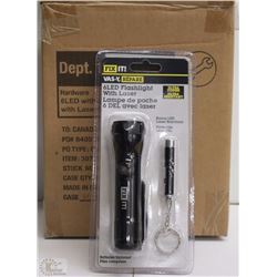 CASE OF SIX 6 LED WITH LASER FLASHLIGHTS