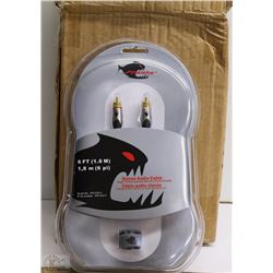CASE OF 4 STEREO AUDIO  6' HIGH PERFORMANCE CABLES