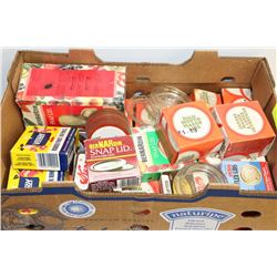 FLAT OF VINTAGE CANNING SUPPLIES
