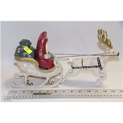 CAST IRON SANTA AND REINDEER