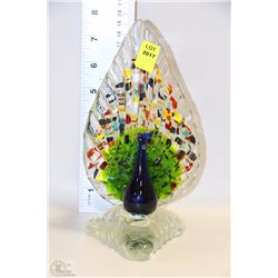 MURANO STYLE ART GLASS PEACOCK