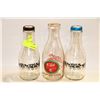 Image 1 : LOT OF 3 MILK BOTTLES