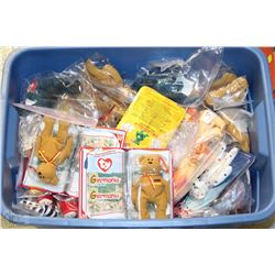 BLUE TOTE FULL OF TY BEANIE BABIES