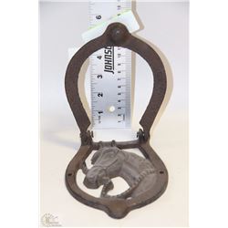 HORSE HEAD HORSE SHOE DOOR KNOCKER