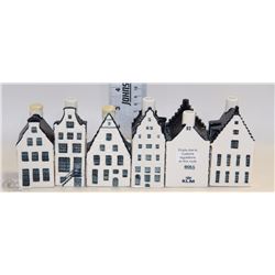 COLLECTION OF 6 BLUE DELFT HOUSES