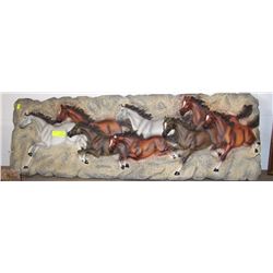 RELIEF PICTURE OF HORSES/DAMAGED