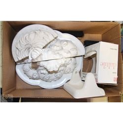 BOX WITH SOAP DISH, BRUSHES, CERAMIC WALL SCONE