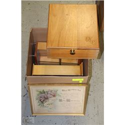 BOX WITH WOODEN BOXES & WEDDING CERTIFICATE