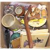 Image 1 : BOX OF OLD BOOKS, S+P SHAKERS, POTTERY, MORE