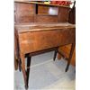 Image 1 : WOOD DESK WITH ATTACHED HUTCH & FOLD DOWN LEAF