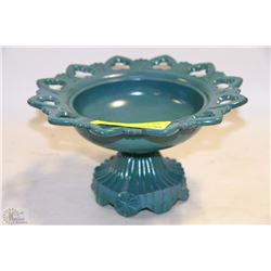 GREEN GLASS CANDY DISH
