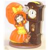 CERAMIC GIRL IN BONNET MANTLE CLOCK MADE IN