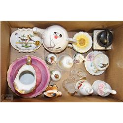 BOX WITH JAPANESE TEA POT, BELLS, J.McCALL FLOWER