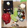 Image 1 : BOX WITH BIRD CANDLE HOLDERS, DECORATIVE EGGS, ETC